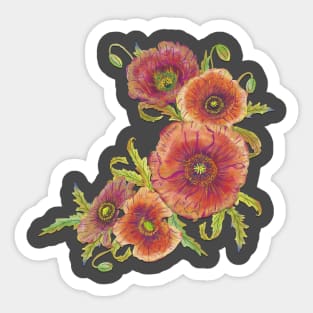 Red Poppies Sticker